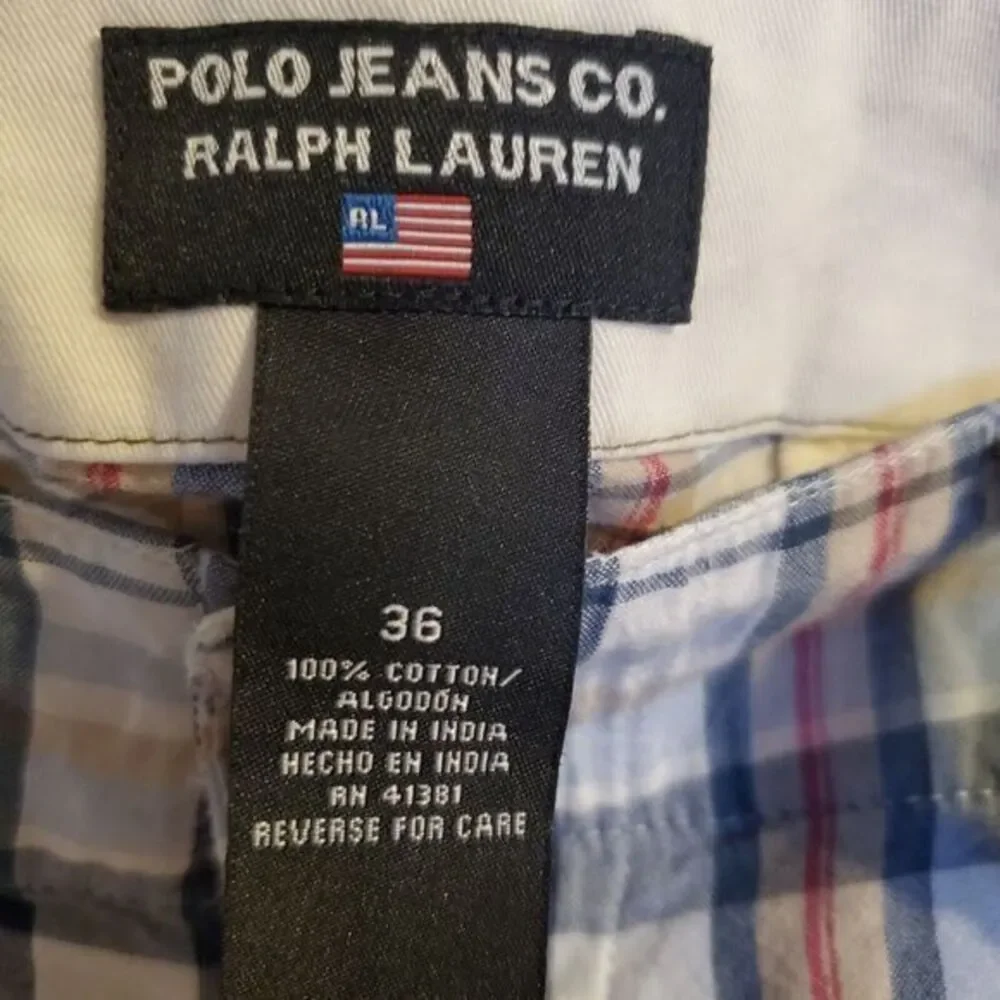 Polo Jeans Ralph Lauren Plaid Bermuda Shorts Mens 36 Casual‎ Preppy Lightweight